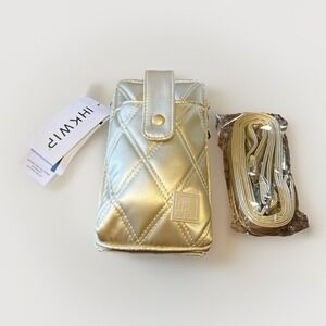 IHKWIP Metallic Champagne The Ring-Ring Cellphone Crossbody with RFID Wallet NWT